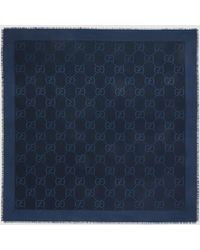 Gucci - GG Jacquard Silk Wool Shawl - Lyst