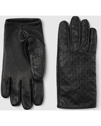 Gucci - Handschuhe Aus Leder Mit Gg Prägung, Größe - Lyst