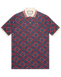 Gucci Belt Check Polo Shirt - Blue