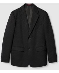 Gucci - Gg Cotton Blend Canvas Jacket - Lyst