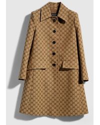 Gucci - Gg Cotton Canvas Coat - Lyst