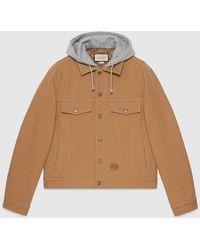 Gucci - Denim Jacket With Contrast Hood - Lyst
