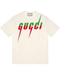 Gucci T-shirt Met Blade Print - Wit