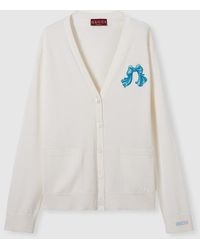 Gucci - Extra Fine Wool Cardigan With Patch, Ready-To-Wear - Lyst