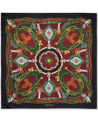 Gucci - "Salon Privé" Printed Silk Carré - Lyst