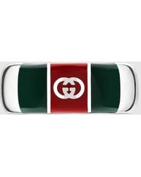 Gucci - Wide Ring With Web Detail - Lyst