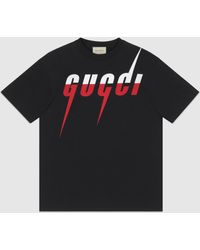 Gucci T-Shirt mit Blade-Print - Schwarz