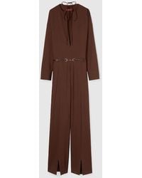 Gucci - Jumpsuit Aus Leichter Wolle Mit Horsebit-Gürtel, Größe - Lyst