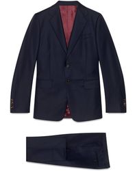 Gucci Anzug aus Wolle mit gerader Passform - Blau