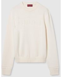 Gucci - Knit Cotton Wool Sweater With Intarsia - Lyst