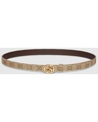 Gucci - Thin Belt With Interlocking G Buckle, Size 100 - Lyst