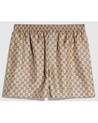 Gucci - Printed Silk Twill Shorts - Lyst
