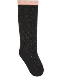 Gucci GG Socken mit Kristallen - Schwarz