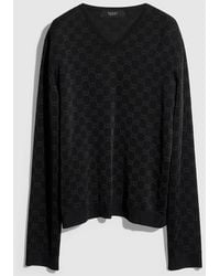 Gucci - Fine Knit Viscose Gg Jacquard Sweater, Size S, Ready-To-Wear - Lyst