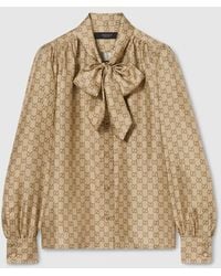 Gucci - Printed Silk Twill Shirt - Lyst