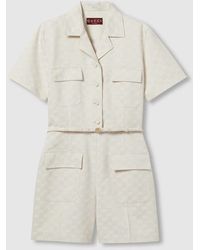 Gucci - Mono De Gabardina De Algodón Con Gg, Talla - Lyst