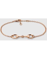 Gucci - 18k Horsebit Diamond Chain Bracelet - Lyst