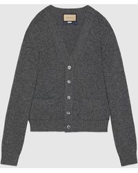 Gucci - Wool Cardigan With Embroidery - Lyst
