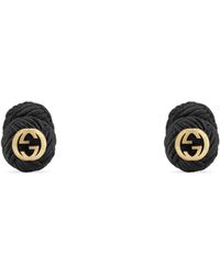 Gucci Interlocking G Rope Cufflinks - Black