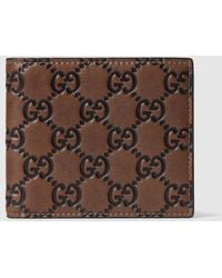 Gucci - Cartera Gg Emblem Con Dos Pliegues - Lyst