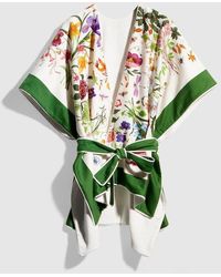 Gucci - Printed Cotton Cape Dress - Lyst