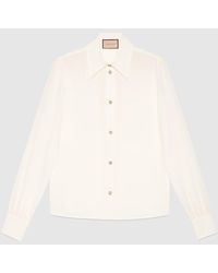 Gucci - シルククレープデシン シャツ, ホワイト, ウェア - Lyst