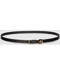 Gucci - Thin Belt With Round Buckle, Size 100 - Lyst