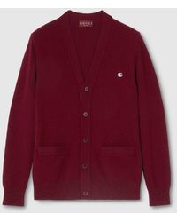 Gucci - Wool Cashmere Cardigan With Embroidery - Lyst