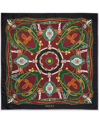 Gucci - "Salon Privé" Printed Silk Carré - Lyst