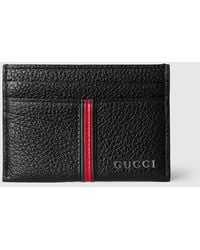 Gucci - Card Case With Web, Leather - Lyst