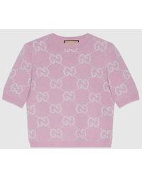 Gucci - Ggウール ニット トップ, ピンク, ウェア - Lyst