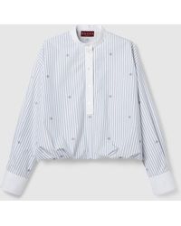 Gucci - Interlocking G Thin Pinstripe Cotton Shirt - Lyst