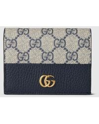 Gucci - Gg Marmont Bi-Color Card Case Wallet, , Leather - Lyst