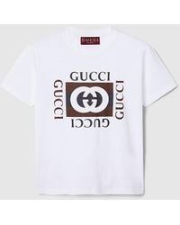 Gucci - Printed Cotton Jersey T-Shirt - Lyst