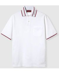 Gucci - Logo Cotton Polo Shirt - Lyst