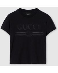 Gucci - Cotton Jersey T-Shirt With Devoré Detail - Lyst
