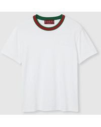 Gucci - Camiseta De Punto Con Tribanda Web, Talla - Lyst
