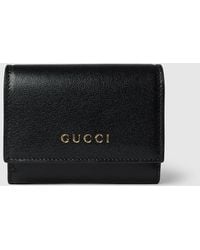 Gucci - Bi-Fold Card Case With Lettering, Leather - Lyst