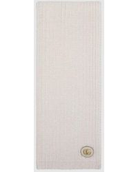 Gucci - Wool Cashmere Scarf With Double G - Lyst