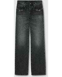 Gucci - Cotton Denim Pants With Horsebit - Lyst