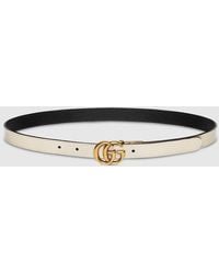 Gucci - Cintura Sottile Reversibile Gg Marmont, Taglia 100 - Lyst