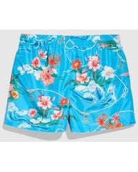 Gucci - Printed Polyester Poplin Swim Shorts - Lyst