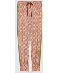 Gucci - Pantalone In Seta Con Stampa GG Supreme - Lyst