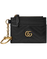 Gucci GG Marmont Brieftasche mit Schlüsselanhänger - Schwarz