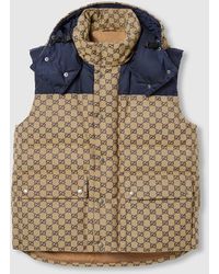 Gucci - GG Canvas Down Vest With Detachable Hood - Lyst