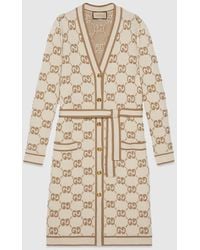 Gucci - Cardigan de lana con GG en jacquard - Lyst