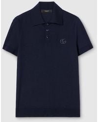 Gucci - Knit Wool Polo Shirt With Embroidery - Lyst