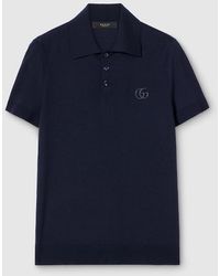 Gucci - Knit Wool Polo Shirt With Embroidery - Lyst