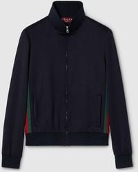 Gucci - Technical Jersey Zip Jacket With Web - Lyst
