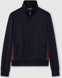 Gucci - Technical Jersey Zip Jacket With Web - Lyst